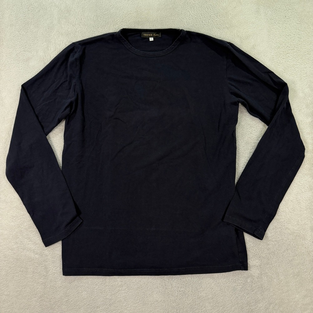 Corneliani Mens 54 Long Sleeve Shirt Mens Navy Blue TREND Cotton Stretch Italy